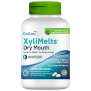 OraCoat XyliMelts Dry Mouth Stick-on Melts Mild Mint with Xylitol, for Dry Mouth Relief, Stimulates Saliva, Non-Acidic, Day and Night Use, Time Release for up to 8 Hours, 215 Count