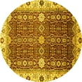thumbnail image 1 of Ahgly Company Indoor Round Abstract Yellow Modern Area Rugs, 8' Round, 1 of 4