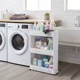 thumbnail image 2 of Evideco 3 Tier Slim Rolling Multi Purpose Utility Cart Kitchen-Bath - 28.4" H x 21.3" L x 4.8"W White, 2 of 8
