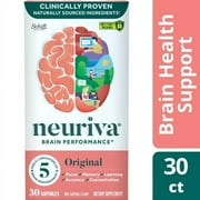 Neuriva Original Brain Health Supplement (30 count), Brain Support With Clinically Tested Natural Ingredients (Coffee Cherry & Plant Sourced Phosphatidylserine), 3 Pack