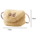 thumbnail image 2 of Mini bolsos de hombro peludos con nudo de lazo encantador para niños y niñas, bolsos cruzados, 2 of 6