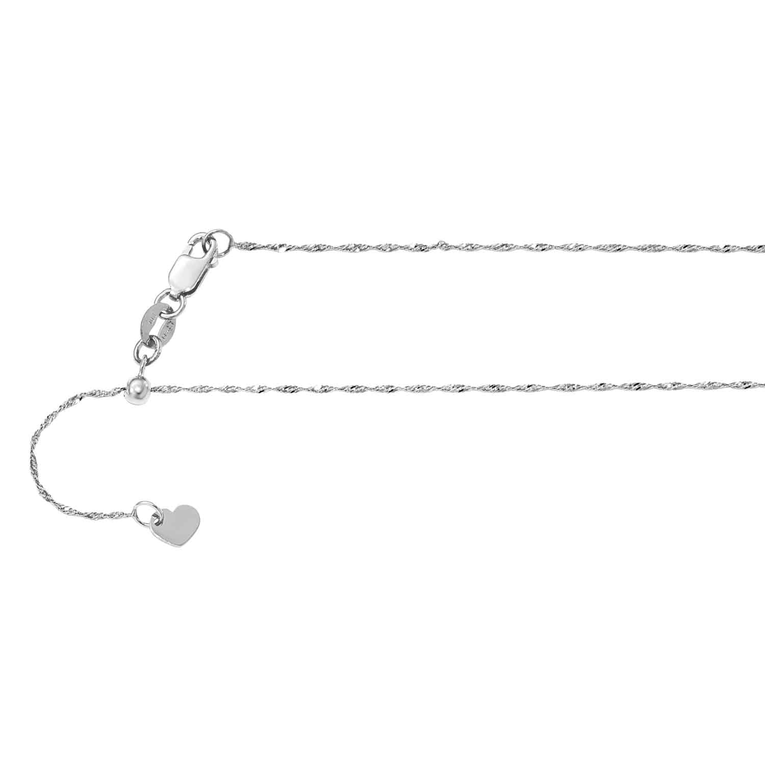 Jewels By Lux Leslie's 14K White Gold 1.2 mm Adjustable Diamond-cut Loose Rope