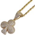 thumbnail image 4 of LAICAIW Iced Out Club Diamond Heart Spade Playing Cards Simulated Lab diamonds Pendant Necklace, 4 of 6