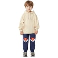 thumbnail image 2 of CUZIBR Kids Baggy Sweatpants Boys Athletic Joggers Pants With Pocket Cartoon Embroidery Drawstring Elastic Waist Cool Workout Active Trousers,Dark Blue,9-10 Years, 2 of 4