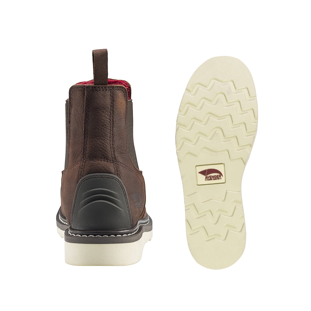 Avenger Mens Brown Leather Comp Toe 6in Wedge Romeo Work  display picture 1