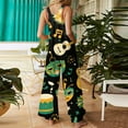 thumbnail image 6 of Fgvctg Mardi Gras Jumpsuits for Women Dressy Wide Leg Pant Carnival Party Spaghetti Straps Comfy Mask Graphic Jumpsuit Sleeveless Bib Overalls Sprimg Rompers Clothes With Pockets Green XL, 6 of 6