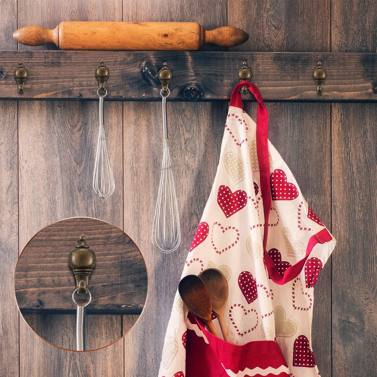Pin Hooks Push Pin Hanger, Picture Hanging Nails for Home Office Fabric Wall Wooden (Retro Gourd Style)
