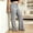 *Gray, variant on Plus Size Women's Drawstring Elastic Waist Straight Leg Pants with Pockets ,Casual Solid Color Long Trousers Red,Women's Plus XXXL