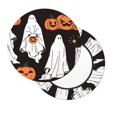 thumbnail image 2 of Lsque Halloween Ghosts And Pumpkins Pattern Round Bar chair cushion covers Velvet Fabric Premium Comfort Protects from Scratches and Stains for 14-17 Inch Chair-13 inch, 2 of 7