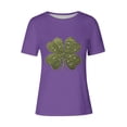 thumbnail image 2 of Mujeres Manga Corta de Verano Tops Impreso Sudadera Casual, Cuello Redondo Blusa Ligera para la Primavera Y el Verano, 2 of 4