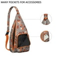 thumbnail image 3 of Forest Fox Print Sling Backpack - Night Sky & Tree Design Crossbody Bag, Fashionable Water-Resistant Pack for Students & Travelers, 3 of 4