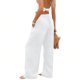 thumbnail image 4 of Pincandy Women's Solid Color Stretch Denim Leggings - 2 Pockets, Loose Wide Leg Fit, Perfect for Gym, Workout & Casual Wear, 4 of 7