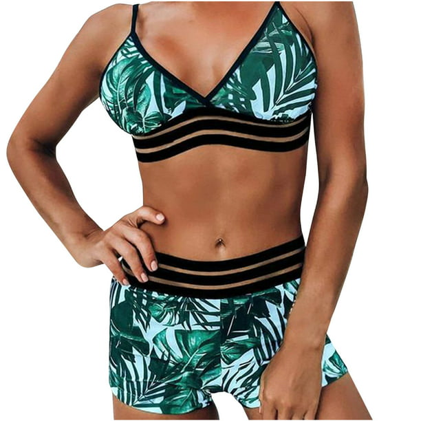 Swimwear for Women 2 Piece Full Coverage New Swimsuit with Chest Pad And No  Steel Support Sexy Bikini Top for Large Bust 