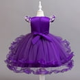 thumbnail image 4 of Girl Ruffle Tiered Tutu Gown Sleeveless Embroidery Lace Princess Dresses Party Ball Tulle Pageant Gowns for Wedding, Birthday, Size 2-10T, 4 of 4