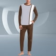 thumbnail image 2 of Men's Soft Solid Color Pajama Set Two Piece Loungewear Comfortable Home Sleepwear, 2 of 4