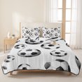 thumbnail image 3 of Quilts Full Size Bedding Set, Soccer Sports Lightweight Quilted Comforter, Summer Football Modern Minimalist Textured Soft Reversible Bedspread Coverlet with Pillow Covers for All Season, 78" x 90", 3 of 9
