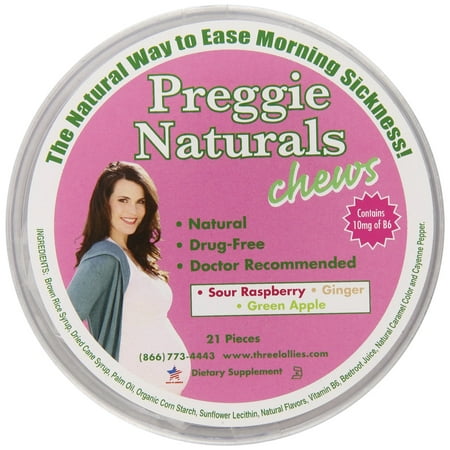 Three Lollies Preggie Naturals Chews, 21 Ct
