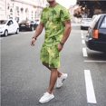thumbnail image 1 of Camisas de verano Kakina CMSX para hombre, liquidación, conjunto de 2 piezas de camiseta informal de manga corta y pantalones cortos deportivos ajustados., 1 of 5