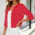 thumbnail image 6 of Gamivast Bolero Shrugs for Women Polka Dot 3/4 Sleeve Open Front Cropped Cardigan Lightweight Casual Dress Cover Up Vintage Style Tops for Spring Summer Vacation Wear, 6 of 6