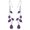 Purple, variant on Grandest Birch Elegant Women Faux Gemstone Inlaid Leaves Hook Earrings Party Banquet Jewelry Alloy, Faux Gemstone Purple
