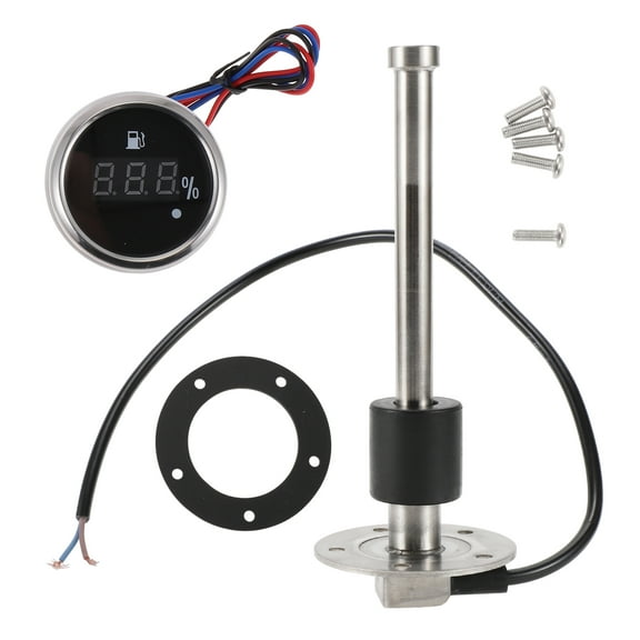 Unique Bargains Fuel Sending Unit and Gauge Kit Boat Fuel Sending Unit Marine Fuel Sender Unit 6.89" Metal Silver Tone Black 1 Set 0-190 Ohm
