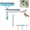 White+blue, variant on 3 in 1 Window Cleaning Scraper, All-Purpose Spray Window Squeegee Cleaner Tool with Spray Bottle, Sponge Wipe, Silicone in One Cleaning Brush, for Car, Home, Kitchen Win Dow