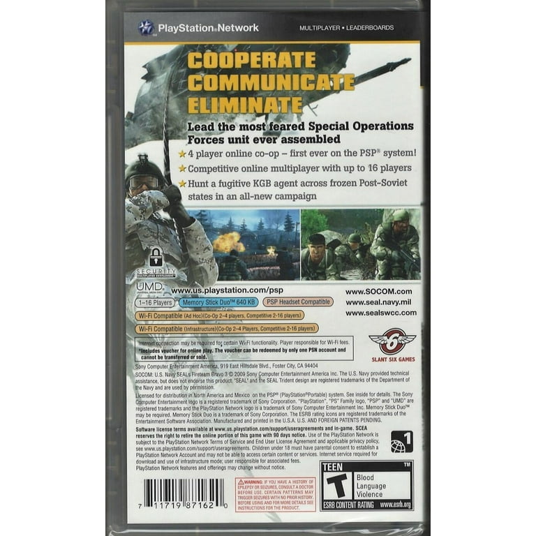 SOCOM US Navy SEALs: Fireteam Bravo 3 PSP (Brand New Factory