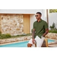 thumbnail image 5 of COOFANDY Mens' Short Sleeve Textured Shirts Casual Button Down Shirt Summer Wedding Stylish Beach Clothes, 5 of 6