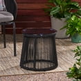 thumbnail image 3 of GDF Studio Miriam Outdoor Rope Weave and Glass Side Table, Black and Natural, 3 of 9