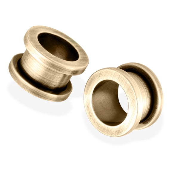 Pair Of Screw-Fit Gun Metal Tunnels,Gauge (Thickness):0 (8.0Mm)