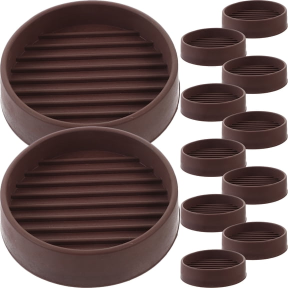Milisten Table Wheel Cups Furniture Wheel Caster Cups Brown Rubber 12 Pcs