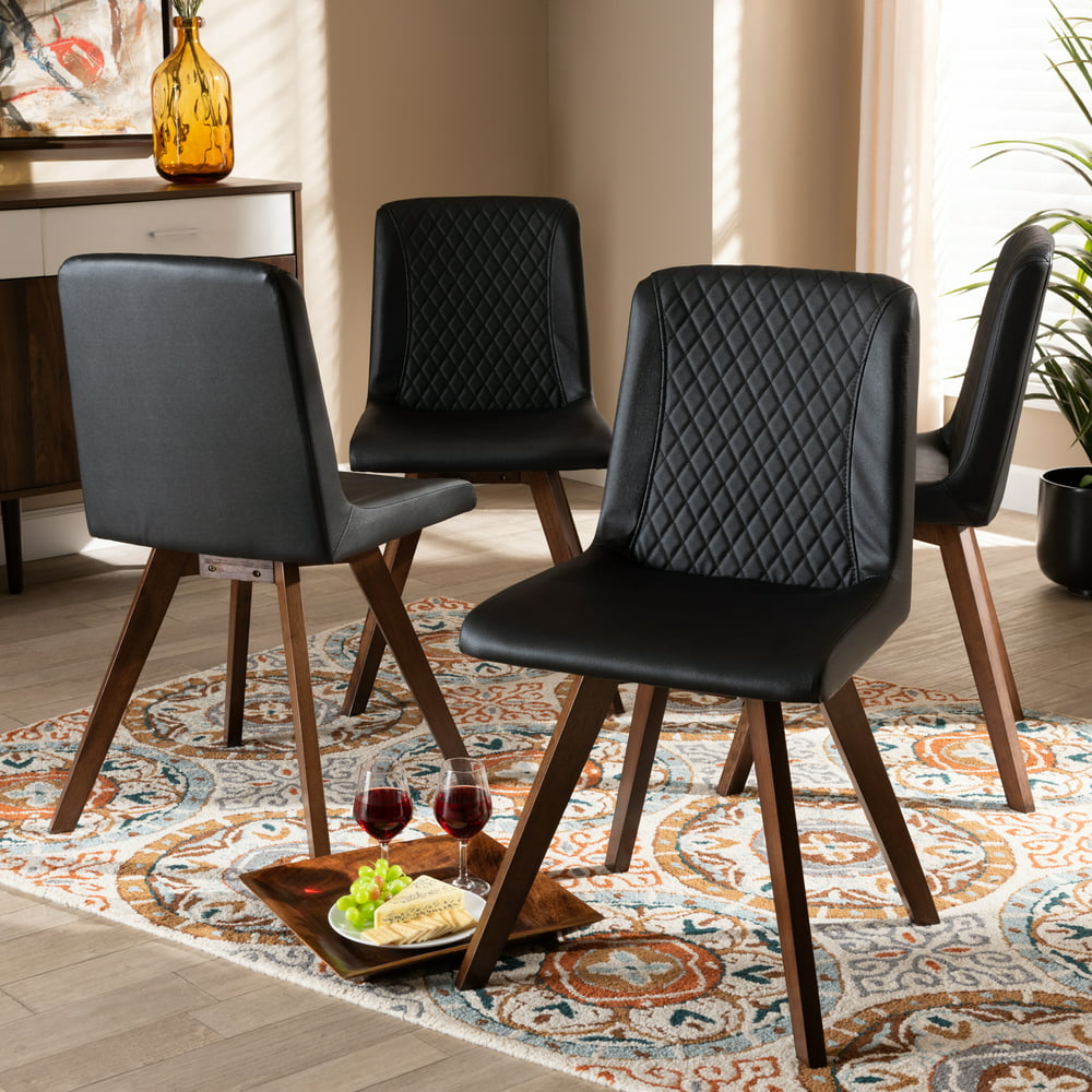 Baxton Studio Pernille Dining Chair, Set of 4, Black - Walmart.com