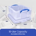 thumbnail image 3 of Really Useful Box 18L Storage Container w/Snap Lid Clip Lock Handle, 4 Pack, 3 of 10