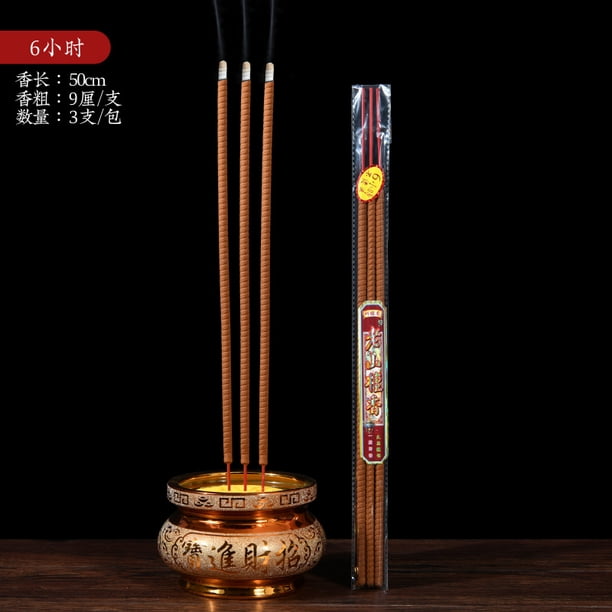 Xiao Hua Incienso de sándalo, incienso de larga duración, 2 unidades, 6 horas de duración, 50 cm (6 unidades), color primario