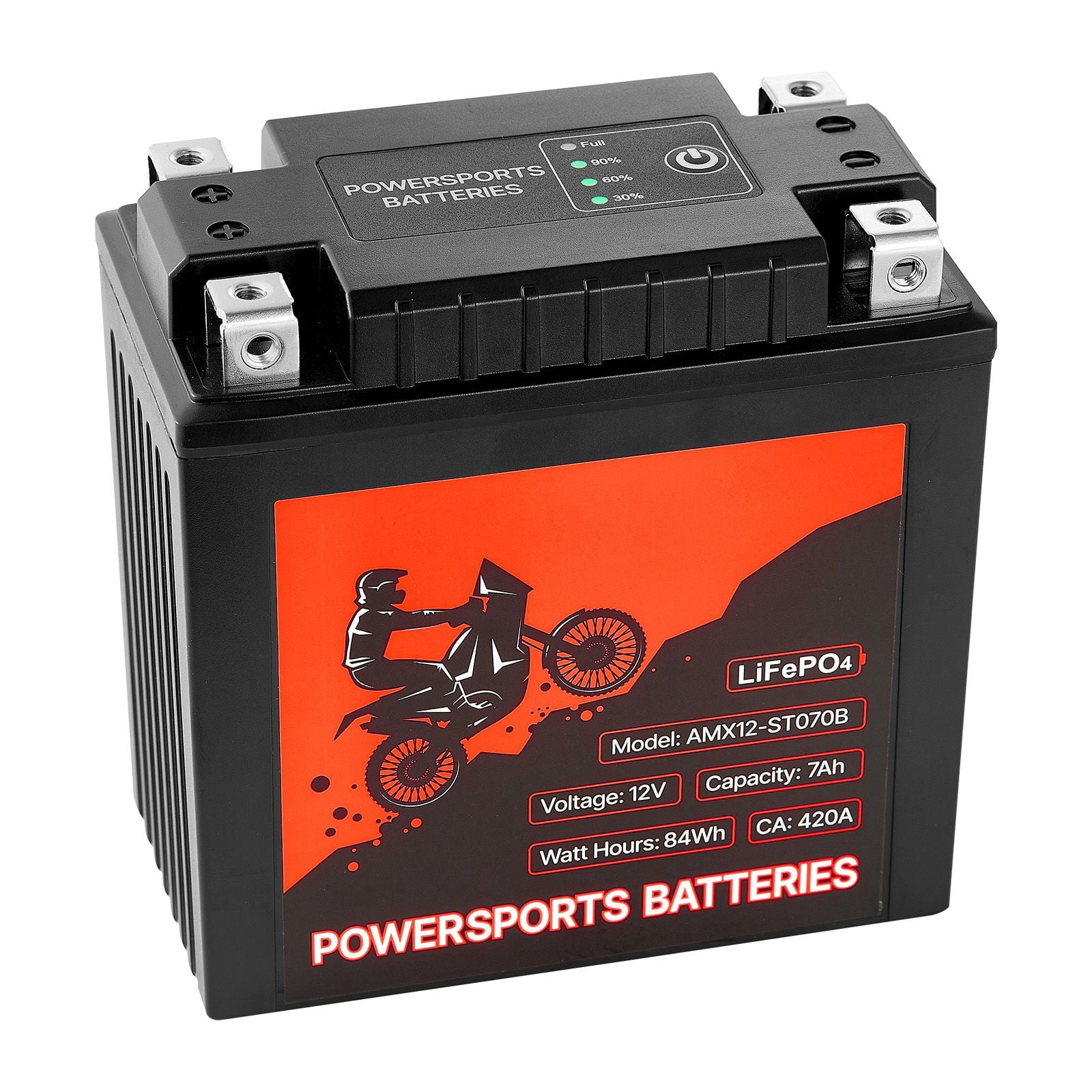 High-Performance 12V 7Ah YT14AH-BS Motorcycle Battery - Maintenance-Free, Enhanced Starting Power