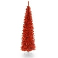 thumbnail image 5 of National Tree Company 6 ft. Artificial Red Tinsel Pencil Slim Christmas Tree, Includes Stand, 5 of 6