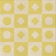 thumbnail image 1 of Ahgly Company Tapis d'Intérieur Lavable en Machine Carré Transitionnel Jaune Soleil, 7 Pieds Carré, 1 of 7