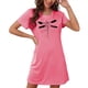 thumbnail image 4 of Camisón corto de mujer, vestido de largo medio con estampado de moda, camisón corto extragrande de mujer, camisón de manga corta con estampado de pecho a la moda, camisón de mujer, 4 of 5