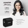 thumbnail image 4 of Liquipel Powertek Pastel Velvet 20W Combo Wall Charger - Black, 4 of 7