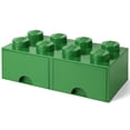 thumbnail image 6 of Room Copenhagen: LEGO Brick 2 Drawer Storage - 8 Knobs, Dark Green - 19.7 x 9.8 x 7.1", Stacking Container, Holds 1600 Blocks, Toy Home Organizer Box, 6 of 10
