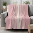 thumbnail image 2 of Pink Beige Striped Blanket Soft Cozy Warm Throw Blanket for Couch, Plush Fuzzy Flannel Fleece Blankets for Sofa, Modern Farmhouse Retro Lines Bed Blankets Lightweight Gifts for Women, 50"x80", 2 of 9