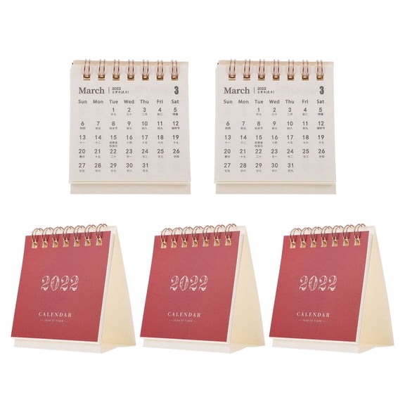 5 Pcs Desk Calendar Flip 2022 Desk Calendar Calendar Planner Calendar 2024 Foldable Calendar Office 10X7CM