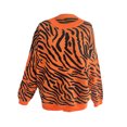 thumbnail image 5 of Scyoekwg Sweaters for Women Trendy Warm Casual Long Sleeve Fall Winter Clothes Knitted Sweater Striped Crewneck Sweater Pullover Tops(Orange,S), 5 of 5