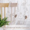 thumbnail image 5 of Shininglove Beige Semi Sheer Curtains, Floral Embroidered Half Transparent Window Treatment for Bedroom, 52" W x 63" L, 5 of 7