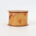 thumbnail image 3 of LaRibbons 2 1/2" Wired Ribbon | "Metallic Maple Leaf" Marigold/Copper | 10 Yard Roll, 3 of 5