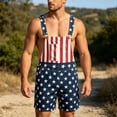 thumbnail image 2 of FUZHIQ Bib Overalls for Men Adjustable Straps Casual Beach American Flag Print Romper Jumpsuit with Pockets for Summer Holiday Wear, 2 of 4
