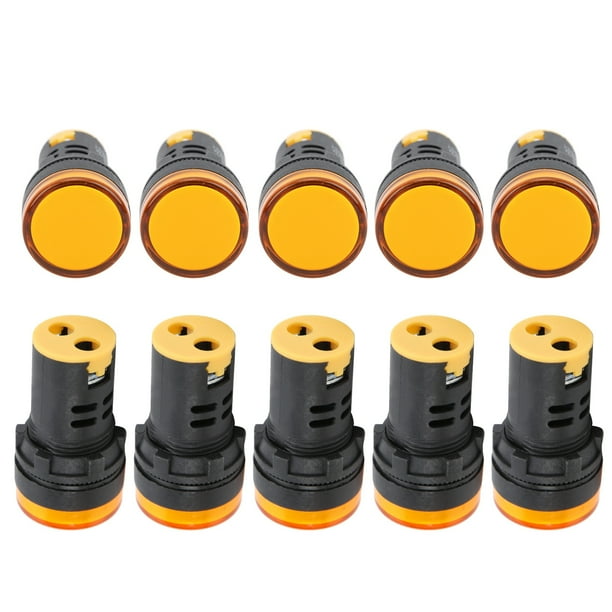 M Buder 10PCS AD16-22DS Luz Indicadora LED Amarilla de Alta Brillantez 110V 22 mm / 0.87 in