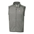 thumbnail image 2 of Men's Cutter & Buck Heather Gray Pittsburgh Steelers Big & Tall Mainsail Sweater Knit Fleece Full-Zip Vest, 2 of 3