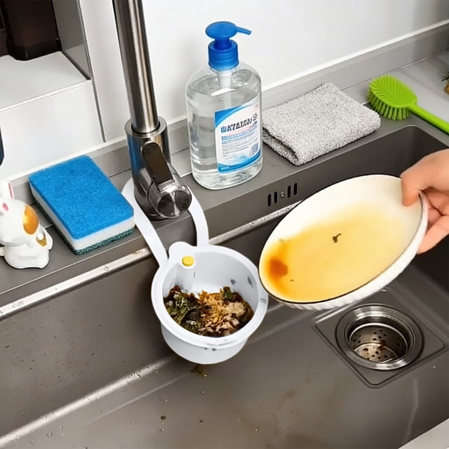 Cesta de drenaje para fregadero para lavar frutas y verduras | Colador colgante sin perforaciones | Colador separador de líquidos y sólidos