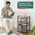 thumbnail image 5 of 3 Tier Bookcase, Small Bookshelf Storage for Bedroom, Living Room, Office Home, Brown, 5 of 9